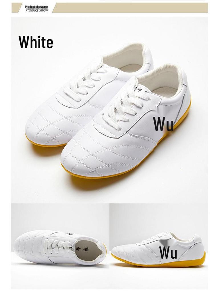 Unisex Breathable Cowhide Tai Chi Training Shoes with Beef Tendon Sole
