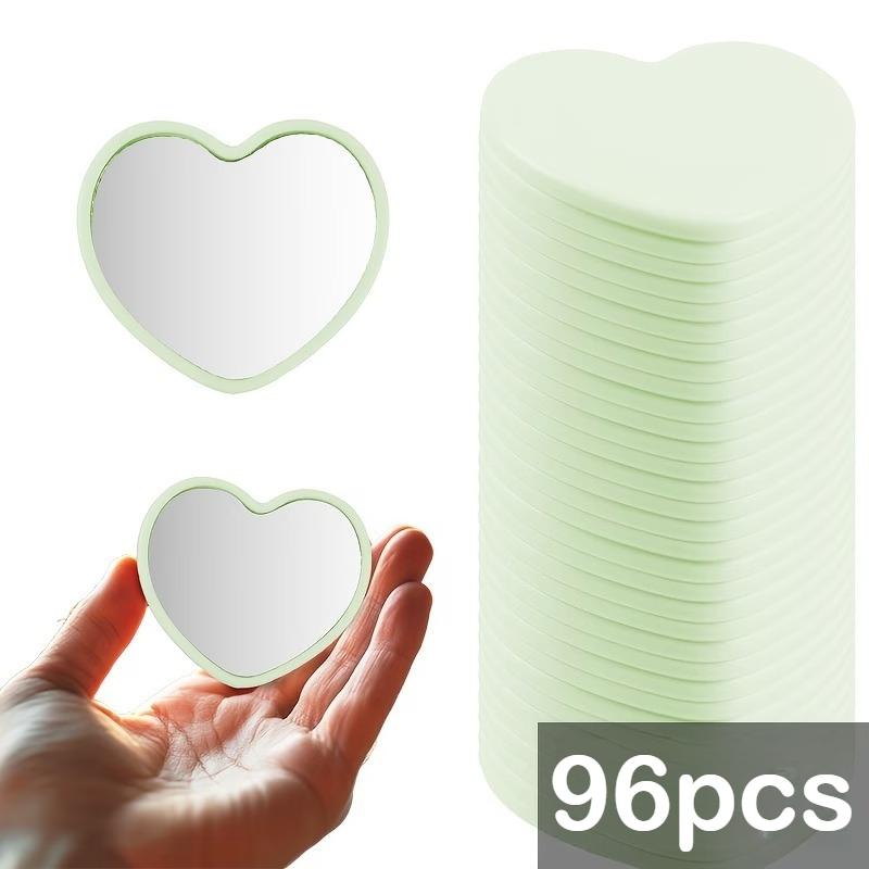 48/96pcs Portable Mirror Wedding Season Sweet Party Favors Heart-Shaped Pocket Glass Makeup Mirrors for Travel Gifts Home Decor