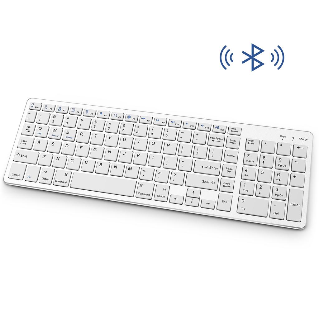 Russland/Spanien Schlanke Drahtlose Bluetooth-Tastatur für Tablet Laptop Smartphone iPad Wiederaufladbare Drahtlose Tastatur mit Ziffernschlüssel