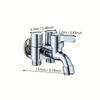 Multifunction Three Tap Faucet Dual Control Double Outlet Angle Valve Flushing Spray Three Way Water Tap Easy To Install