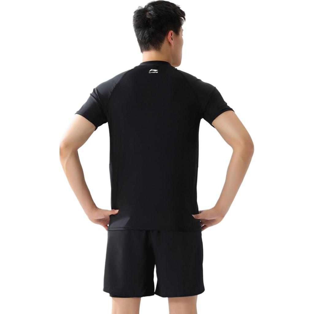 Li Ning Swimsuit Set Men's Black LNYW821-1+LSKT607-1