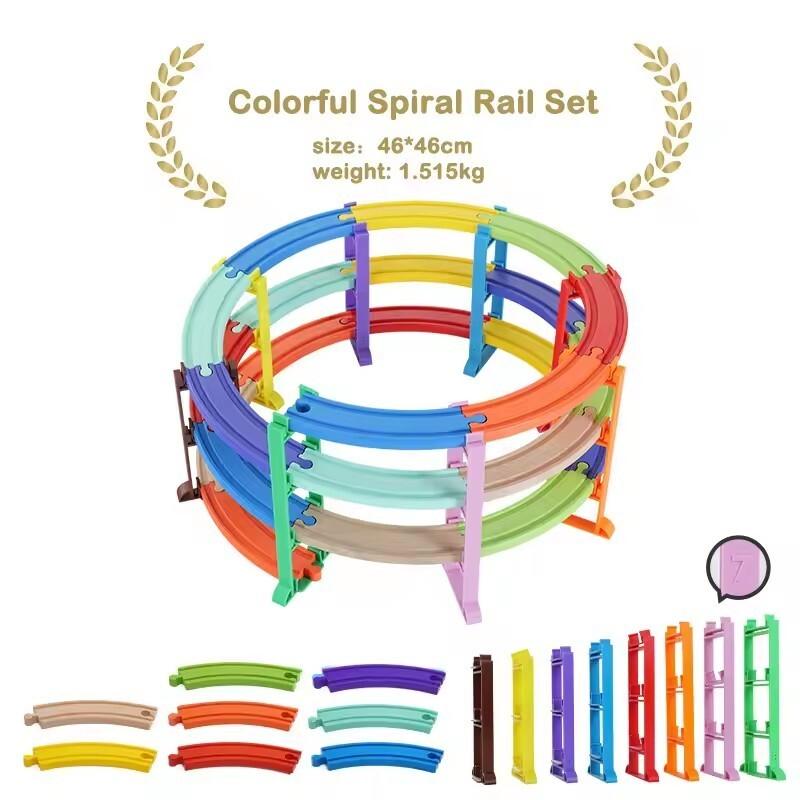 New Colorful Spiral Wooden Tracks All Kinds Railway Bridge Piers fit for Brand Wooden Train Tracks Toys for Children Gift