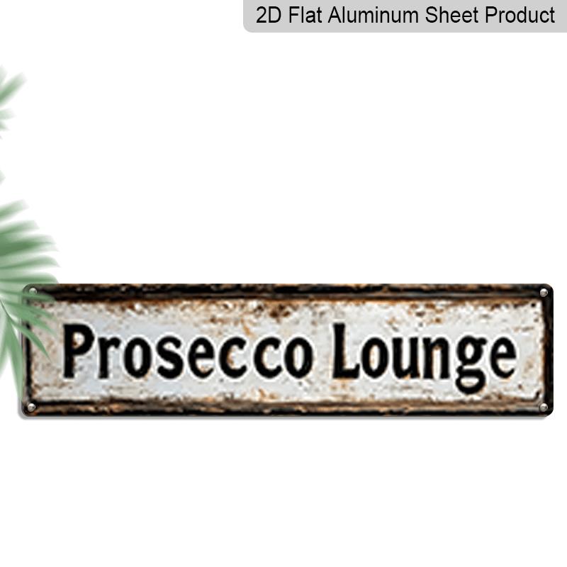 

2D Flat, 1pc Vintage Prosecco Aluminum Decorative Sign - Rustic Distressed Italian Wine Theme Metal Plaque, Aged Iron Door Hanging Decor for Home 40cm x 10cm