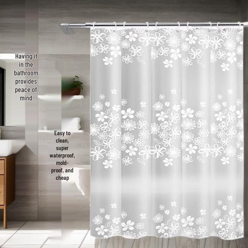 LIEI PEVA Waterproof Shower Curtain