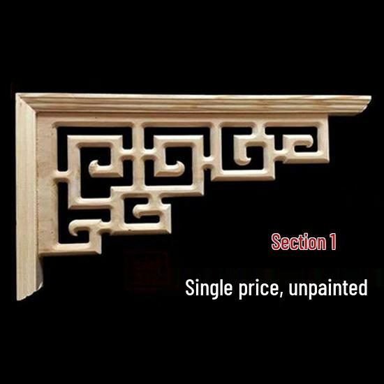 

Двостороння різьблена суцільна дерев яна перемичка: Нова китайська антикварна кутова прикраса для фонових стін