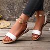 Korean Style Flat Bottom Sandals Lightweight Student Pearl Toe Casual Sandals Women's Large Size Cross-Border Slip-On Shoes