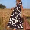 Eleganter Damenstil V-Ausschnitt Lockeres Kleid Sommermode Vielseitige Lange Kleider