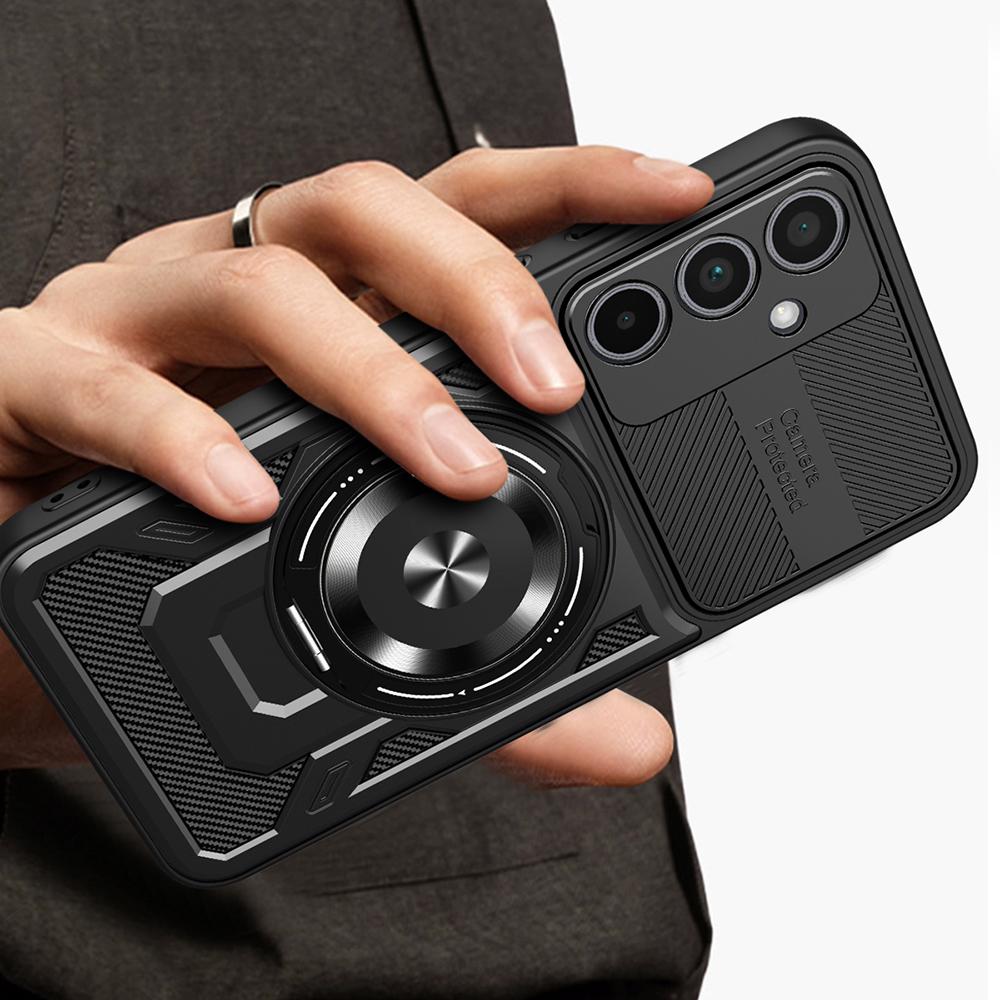 For Samsung Galaxy A36 5G Magnetic Case Rotating Kickstand TPU+PC Phone Cover