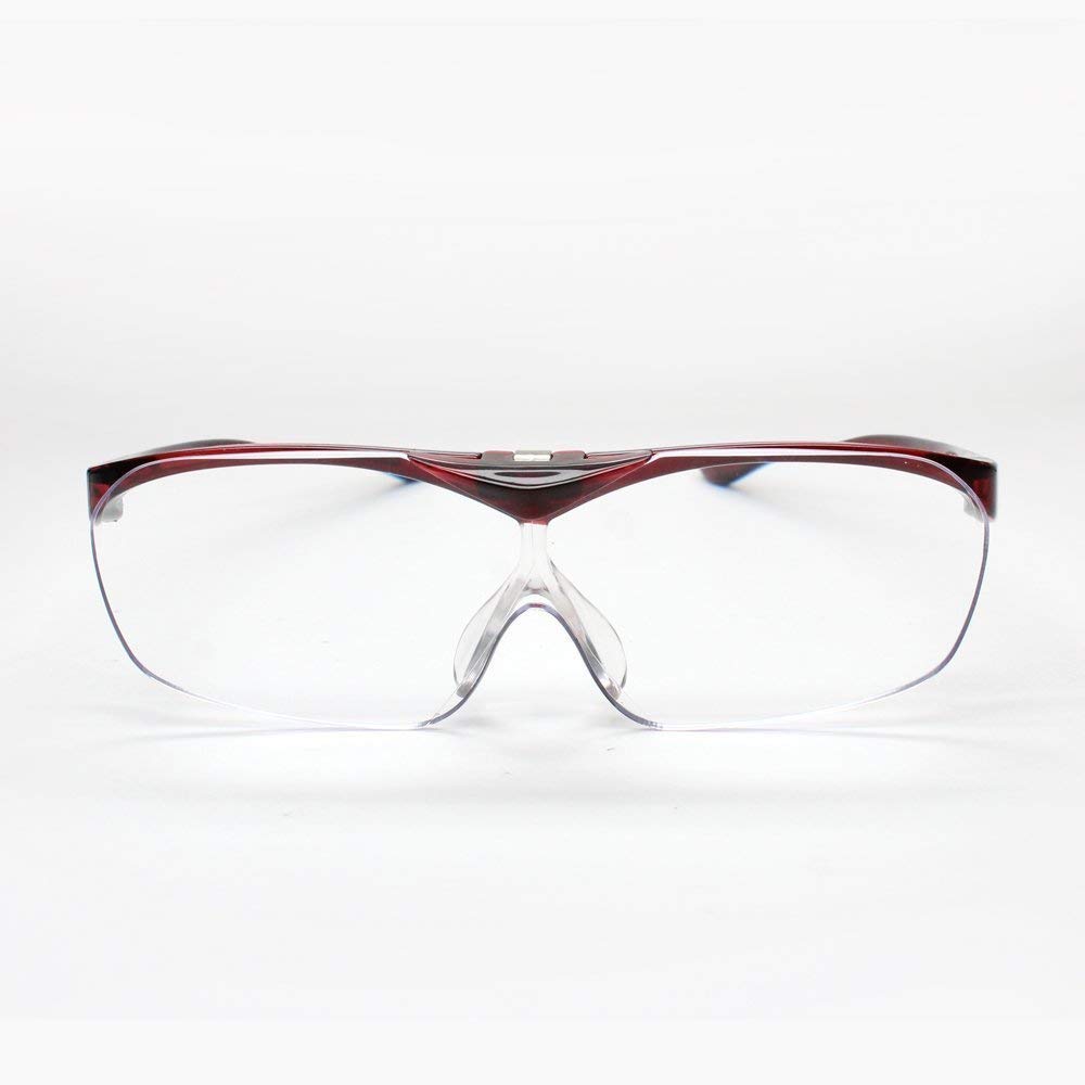 Magnifying Face Trick Red Hands-free Eyeglass-style Glass, 1.6x Magnification, Glasses, Flip-up Function,