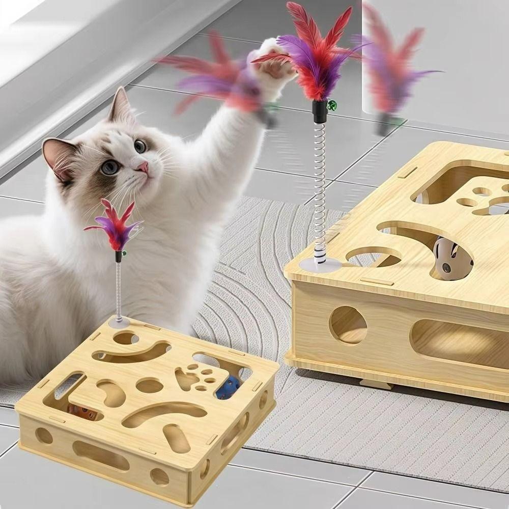 Detachable Interactive Cat Puzzle Box Creative Cat Exercise Toy Cat Teasing Box  Cat Supplies