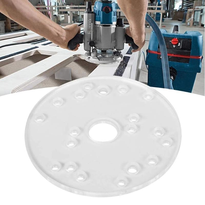 Base Piatta per Fresatrice in Acrilico con Perno di Centraggio Viti per Fresatrici da Finitura Lavorazione del Legno Ausiliario Facile Installazione Base per Fresatrice
