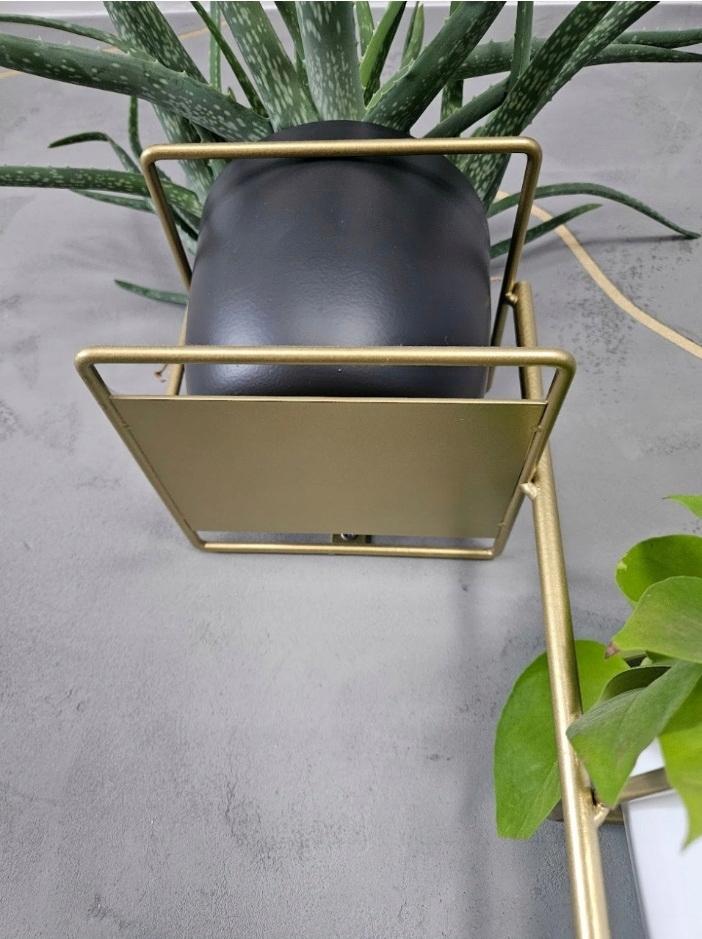 Glam Jungle 3 Metal Wall Planter Vertical Holder for 5 Pots Gold Cascading Plant Shelf