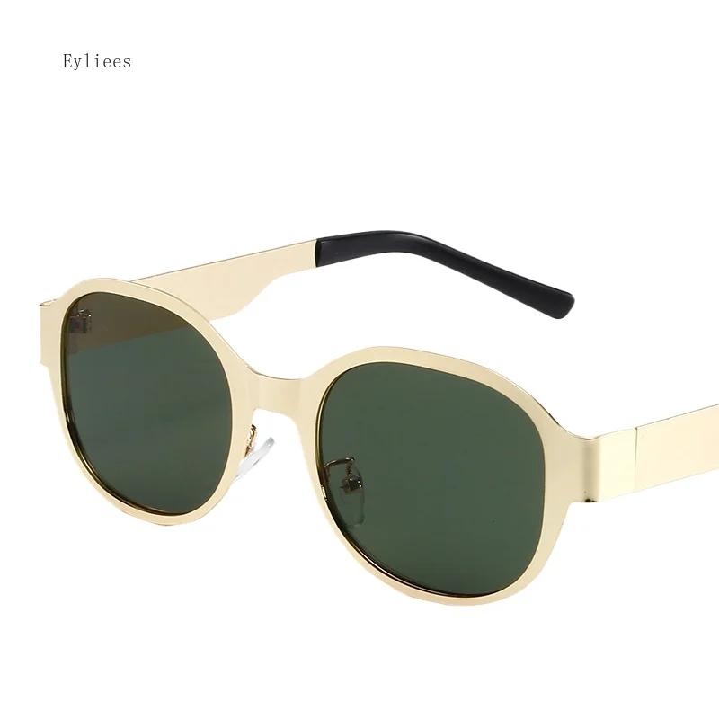 Sunglasses for Women Retro Metal Oval Men Premium Brand Designer Trendy Punk Round Sun Glasses Female UV400 glasses for men