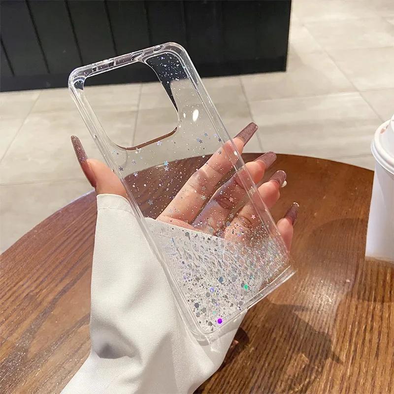 For Samsung Galaxy S20 S20Plus Plus S20FE FE S20Ultra Ultra S11 S11E S10 Lite S10E S9 Glitter Star Sequin Clear Thin Soft Case
