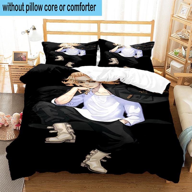 3PCS Tokyo anime 3pcs Bedding,Including 3PCS Duvet Cover And 2pcs Pillowcases Perfect for Christmas,Ideal for Bedroom, Dormitory