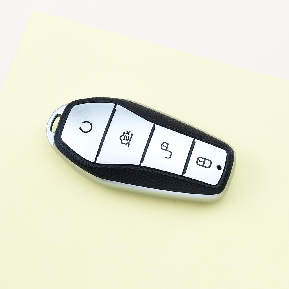 

TPU Leather Auto Shell Fob For BYD Qin Song PRO Han EV Max Tang DM 2018 Qin PLUS Atto 3 Han EV Dolphin Car Remote Key Case Cover серебряный