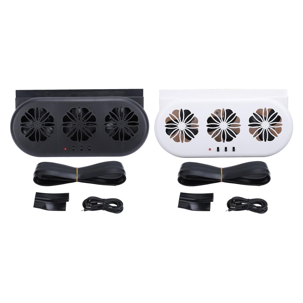 Car Air Vent Cooling Fan SUV Window Cooler 3 Outlet USB Plug in Circulation Exhaust Smoke