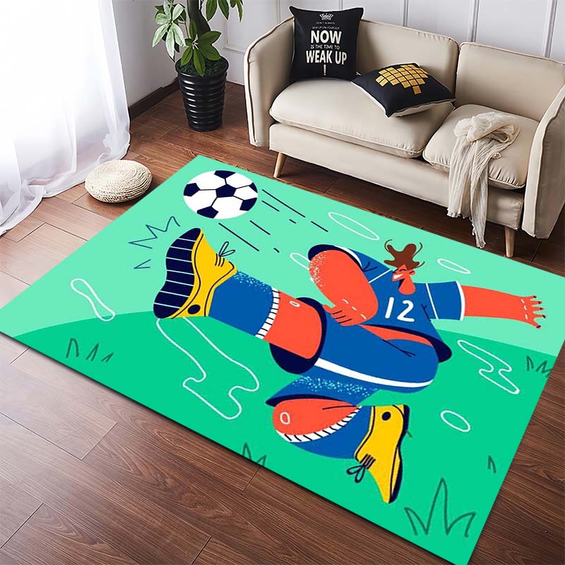Fußballspiel Torwart Spieler Druck Rutschfest Groß Wohnzimmer Teppich Weich Verschleißfest Sport Sofa Schlafzimmer Heimdekoration Boden Teppich