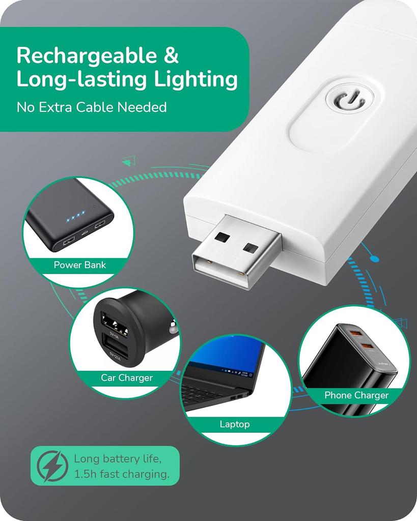 Book Light LED USB Rechargeable Reading Light Eye Protection Night Light Portable Clip Desk Light Bookmark Read Light