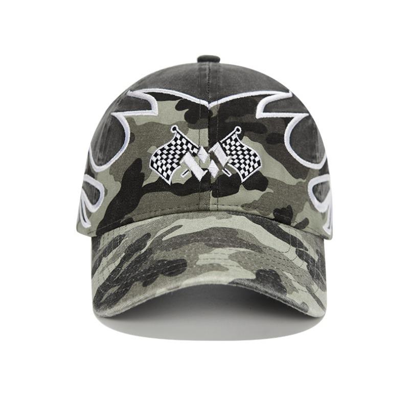 High Street Trendy Baseball Cap Women's Deepened Soft Top Big Head Circumference Flame Cap Men's Street Hip Hop Racing Cap