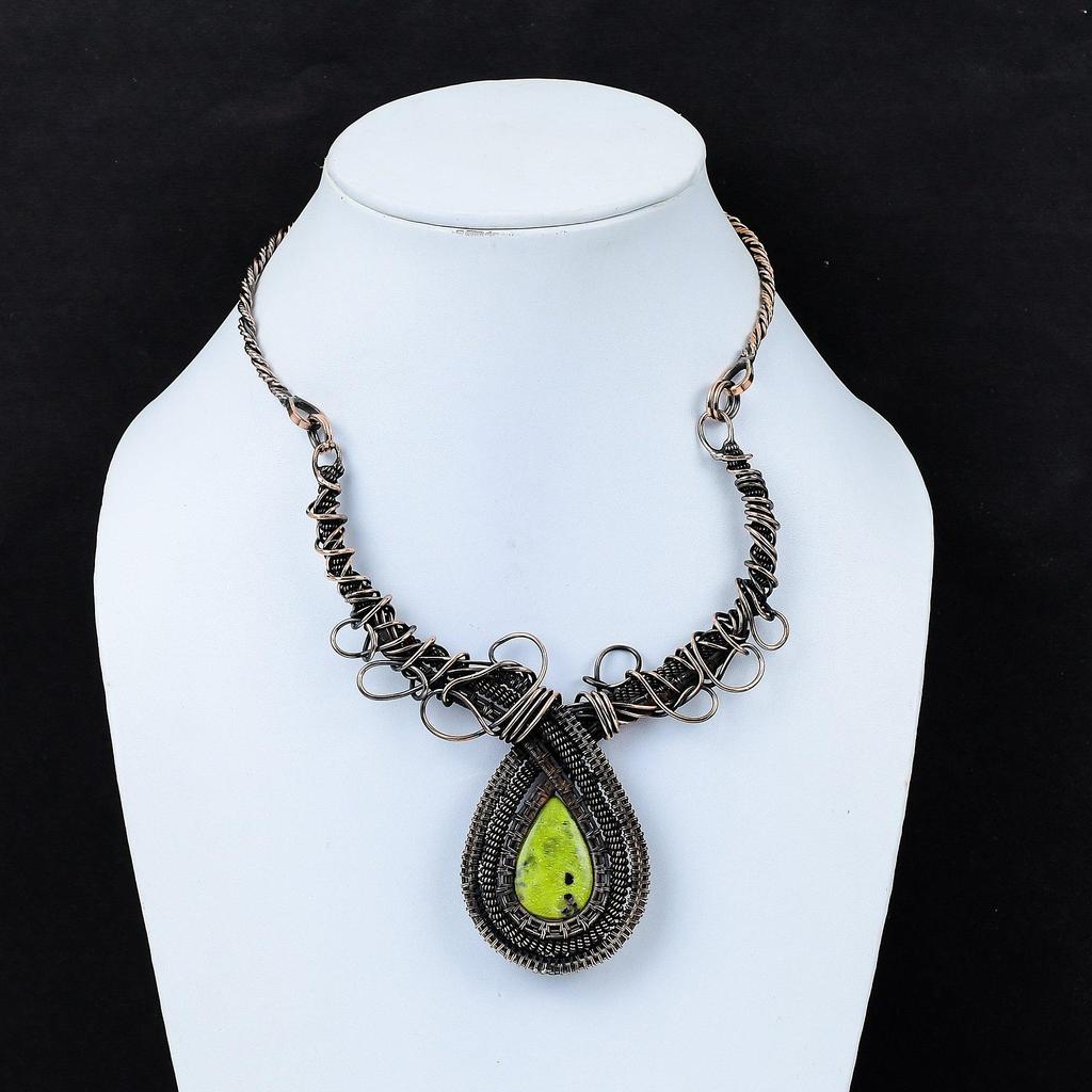 Stichtite Necklace Copper Wire Wrapped Necklace Stichtite Gemstone Jewelry Adjustable Necklace Handmade Copper Wire Jewelry Engagement Gift