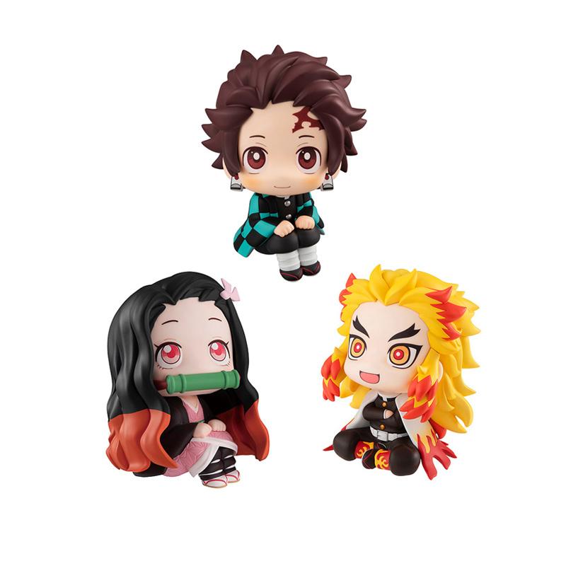 Anime Figure Demon Slayer Nezuko Tanjirou Zenitsu Inosuke Kyoujurou Kanawo Action Figures Model Doll Toy Desktop Ornament Gift
