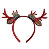 Realistická čelenka s parožím jelena pro dospělé a děti, měkká tkanina, odolná konstrukce, design soba, vánoční vlasová obruč