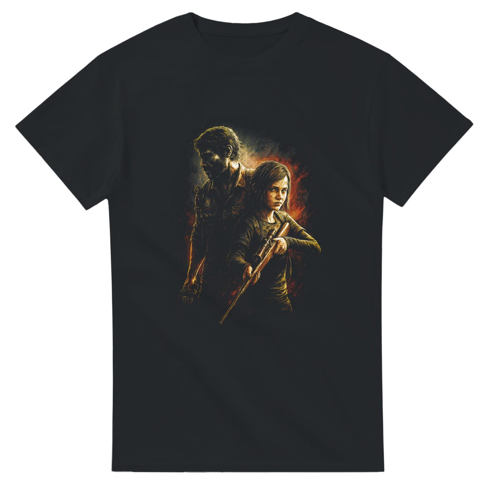 The Last of Us Halftone Heavyweight Unisex Crewneck T shirt | Gildan® 5000 XL