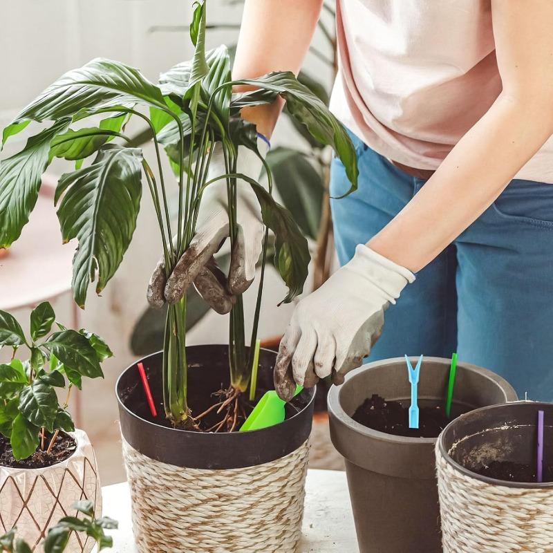 4PCS-Set Garden Shovel Hand Tools Transplanting Succulent Cultivation Digging Scoops Kits Plastic for Flower Planting Bonsai Potting Soil Indoor