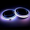 Pair 68Mm Round Solar+Usb Charging Car Cup Holder Bottom 7 Color Rgb Led Lights