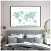 Educational Poster Cartoon Animal Kids Baby Room Decor Animals Illustration World Map Wall Art Picture Nursery Print Painting