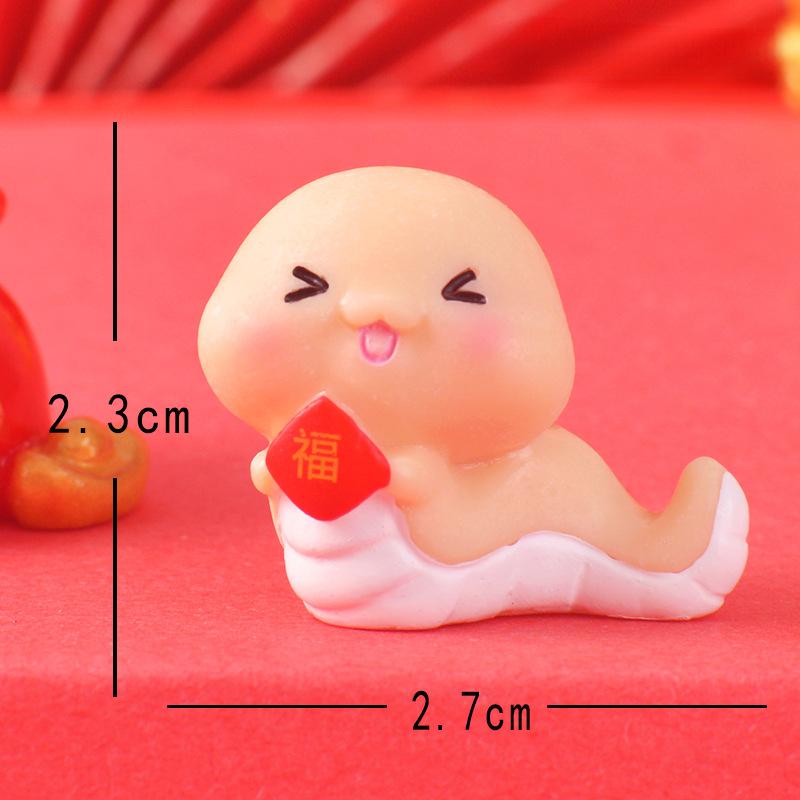 New Year's Wealth-attracting Decorative Item Cartoon Snake Year Small Decorative Item Fuwang Resin Handicraft