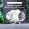 4 Inch 220V Silent Inline Exhaust Fan, Bathroom Extractor Duct Ventilation for Kitchen Toilet Wall Pipe Air Vent Neck Fan