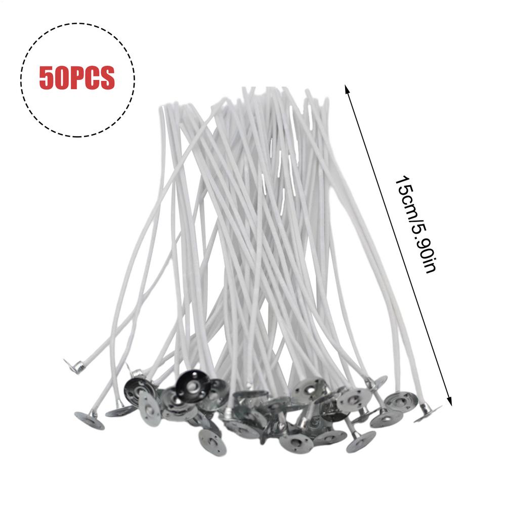 50PCS Candle Wicks Smokeless Wax Pure Cotton Core For DIY Candle Making Pre-Waxed Wicks Party Supplies
