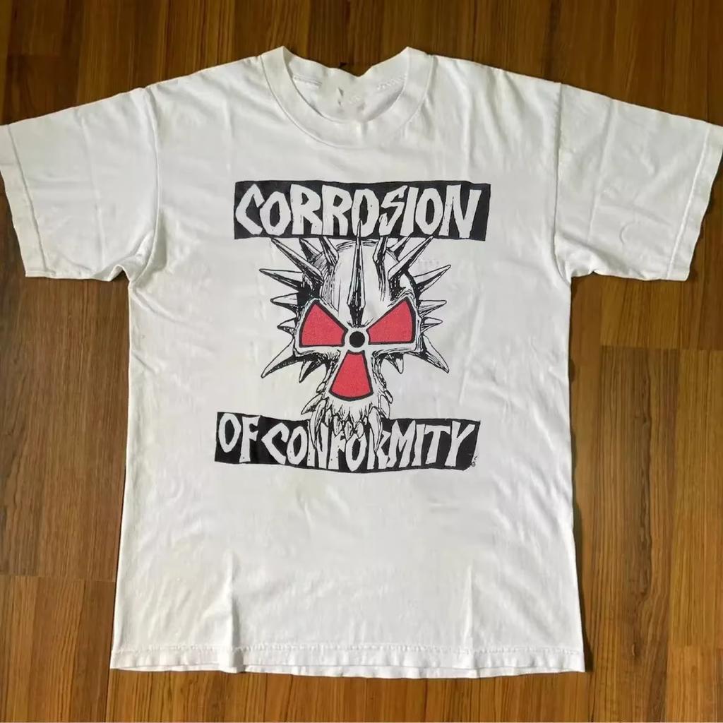 Corrosion of Conformity 1985 Holier Animosity Cotton Shirt Men American Street Vintage Short Sleeve Men Hip Hop Rocker Top Women