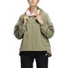 adidas Sport Performance Embroidered Logo Zip Hoodie Casual Outerwear Women Green H09762