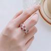 Jewelry Copper Bottom Gold-Plated Simulation Blue Spinel Red Corundum Ring Retro Wind Diamond Ring