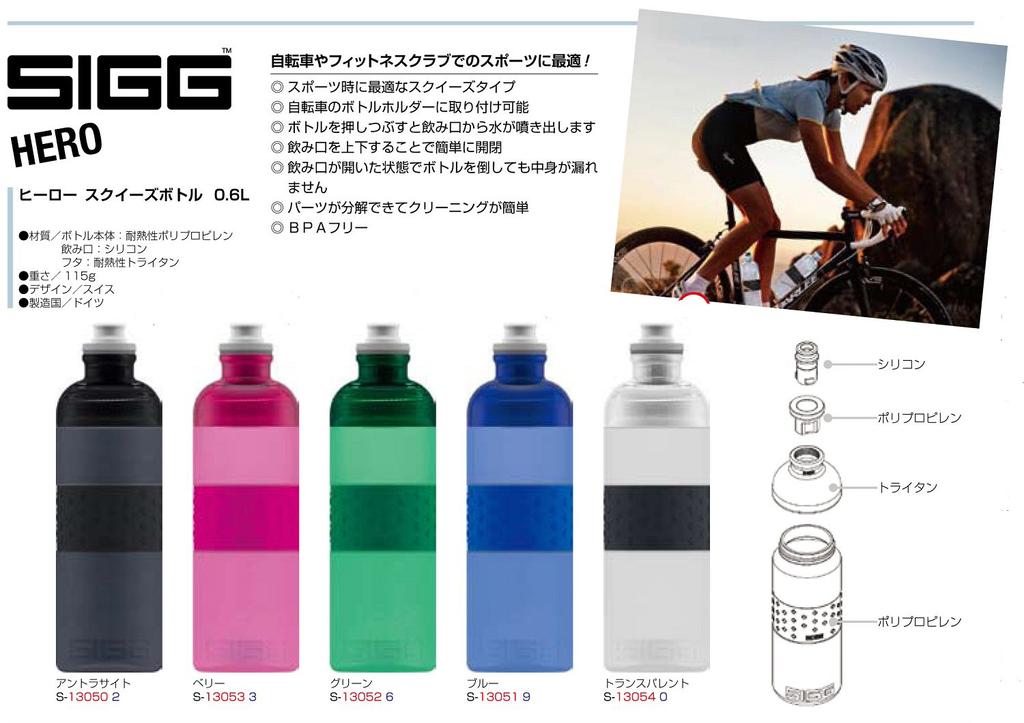 SIGG Sports Outdoor Polypropylene Hero Squeeze Bottle Blue 13051 0.6L