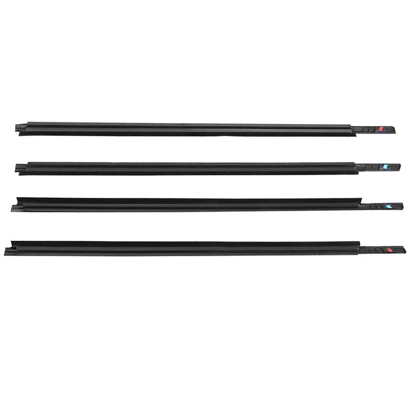 4Pcs Car Door Window Glass Sealing Strips Waterproof Rubber Black Weather Strips Fit For Suzuki SX4 Hatchback #83811-56K00-000