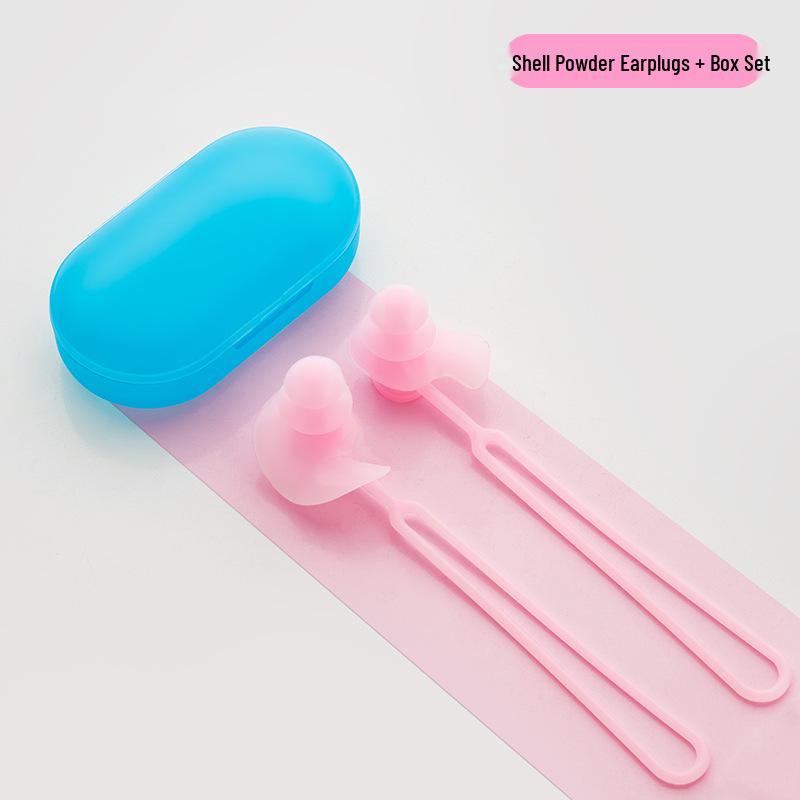 3-Layer Waterproof Silicone Swimming Earplugs & Nose Clip Set with Anti-Drop Cord
