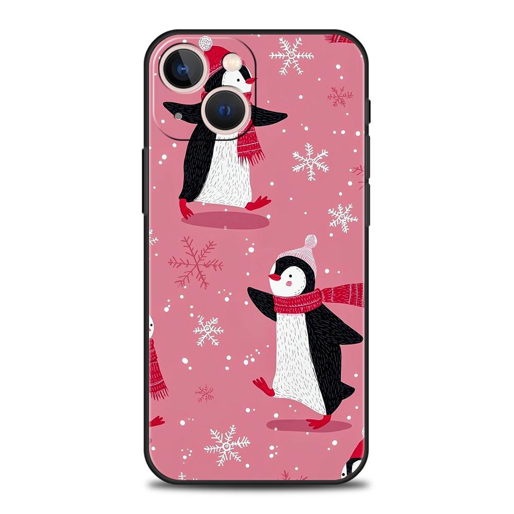 Penguin Kawaii Cute Phone Case For iPhone 17 Air 16 Plus 13 15 14 12 11 Pro MAX 7 8 SE Soft TPU Shockproof Cover Funda