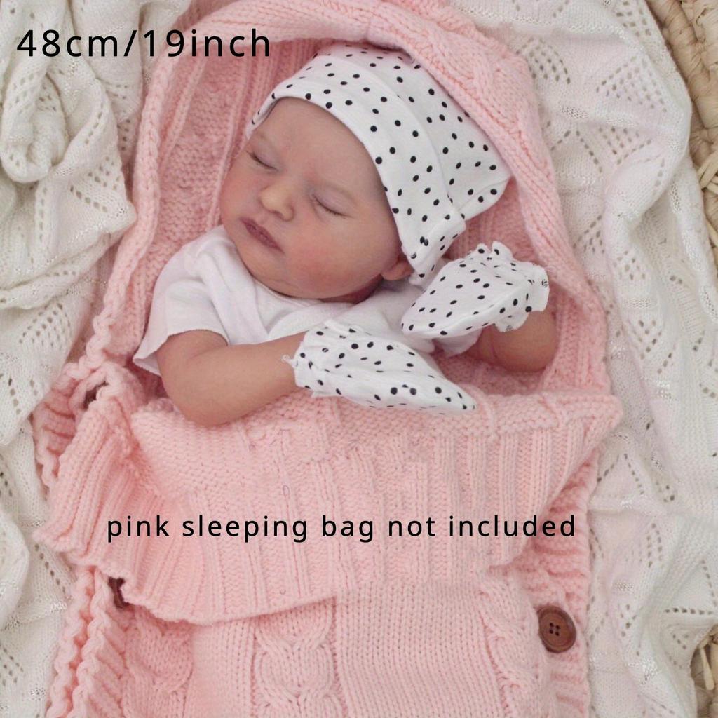 BZDOLL 19inch 48cm Like Real Soft Vinyl Asleep Reborn Baby Newborn Doll Girl Toy with 3d-paint Skin and Cloth Body Lovely Kids Birthday Gift