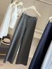 Women's Elastic Waist Wide Leg Pants Loose Straight Leg Trousers Soft Stretch Drawstring Solid Casual Spring Pants
