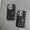 Fashion Silver Rivets Five-pointed Star Leather Shockproof Phone Cover Case for iPhone 17 16 15 14 Pro Max 13 Protective Case