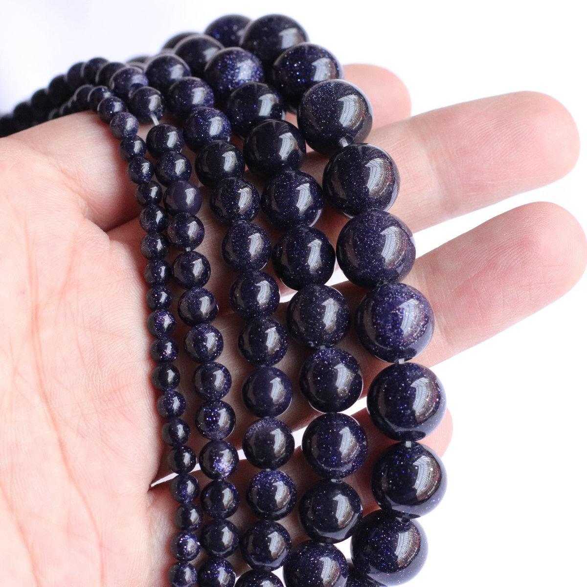 Green Sandstone & Blue Sandstone Round Beads (4-14mm) for DIY Jewelry Making