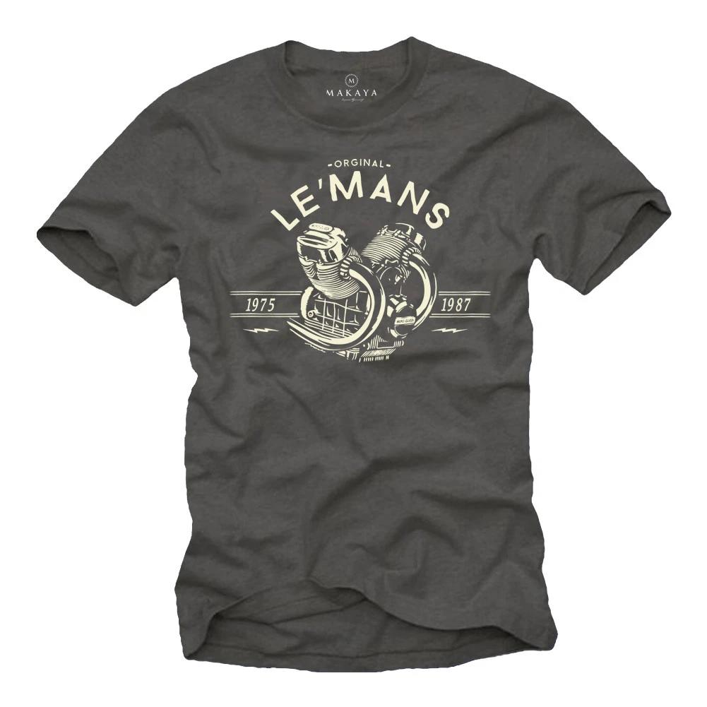 

OLDTIMER MOTORCYCLE MENS T shirt WITH LE MANS ENGINE - SHORT SLEEVE BIKER TEE 4XL