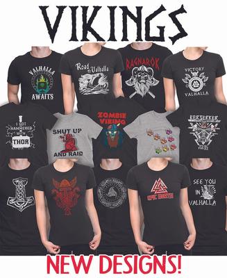 Unisex  Viking Multi T-Shirt Norse Seafarers Valhalla Vikings Boat Nordic
