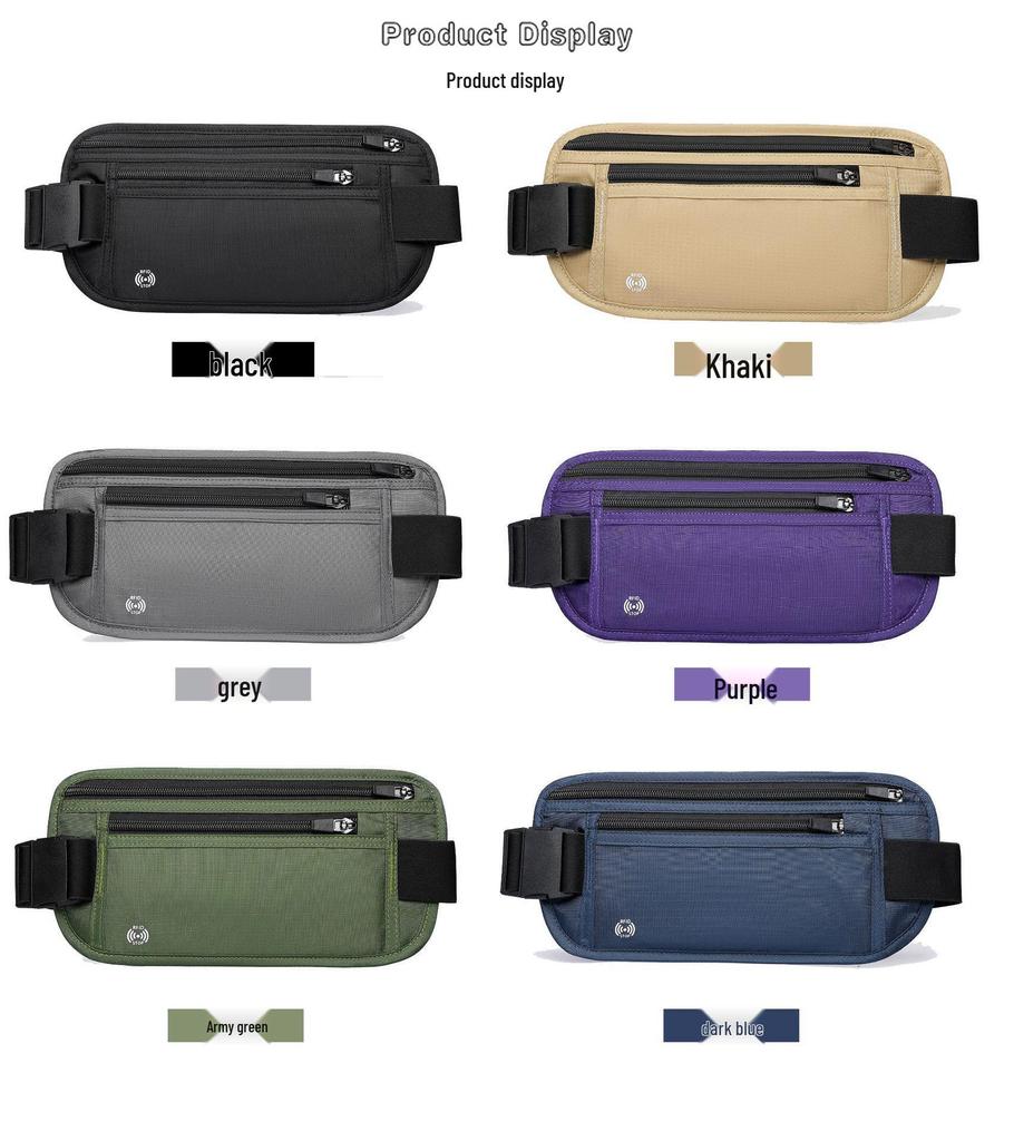 RFID Anti-Theft Waterproof Passport & Phone Waist Bag