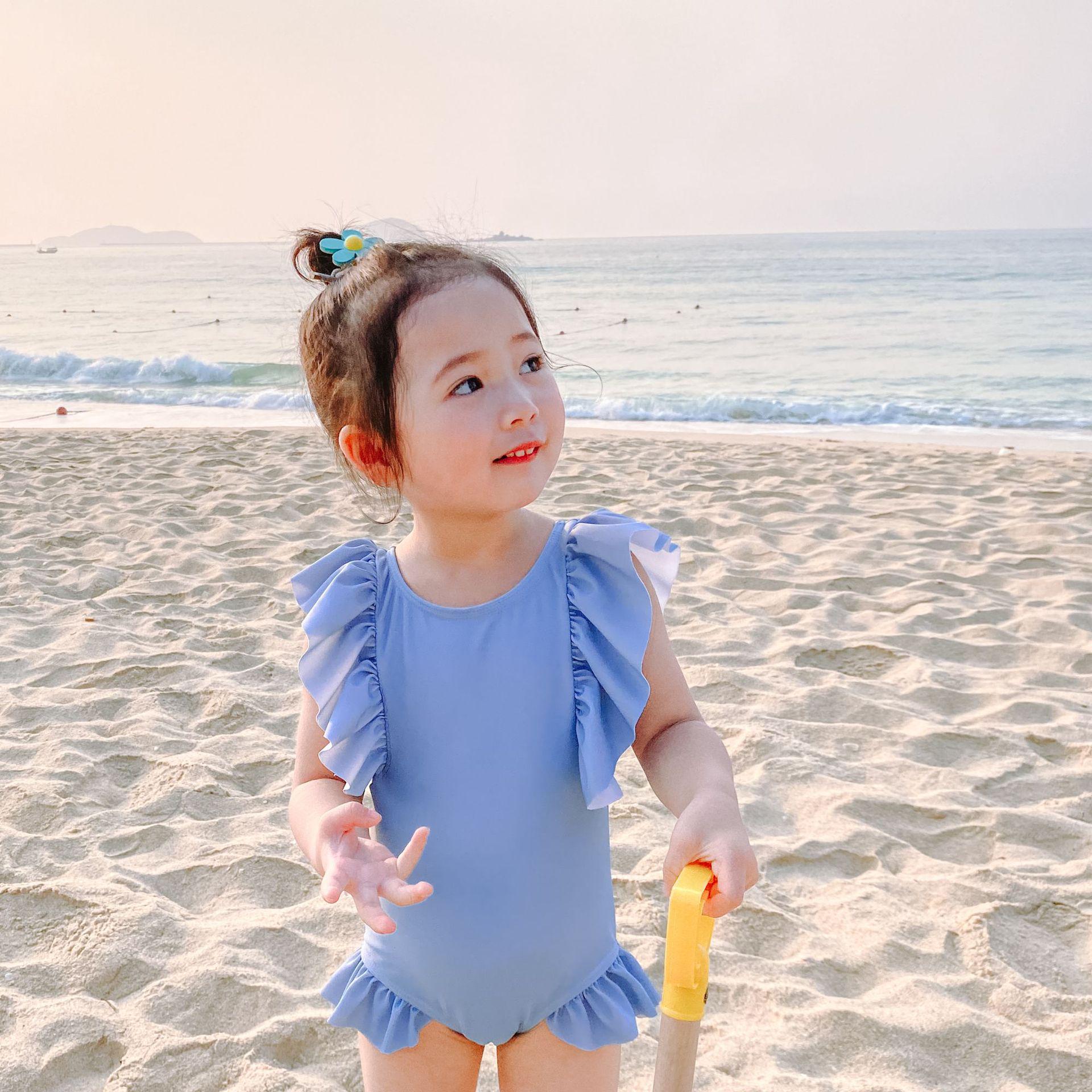 

Слитный купальник для девочки с принцессным бантом - Милая детская одежда для плавания для малышей и детей ясельного возраста 110