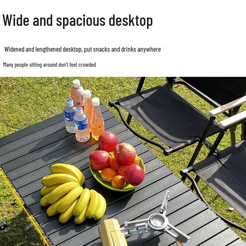 Portable Folding Aluminum Camping Picnic Table Set with 6 Chairs